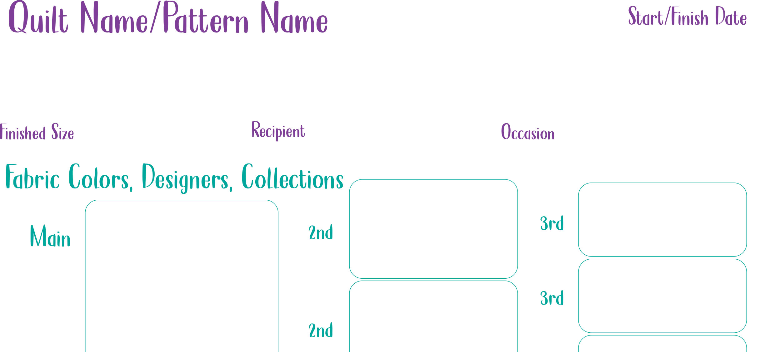 Quilt Planning Page